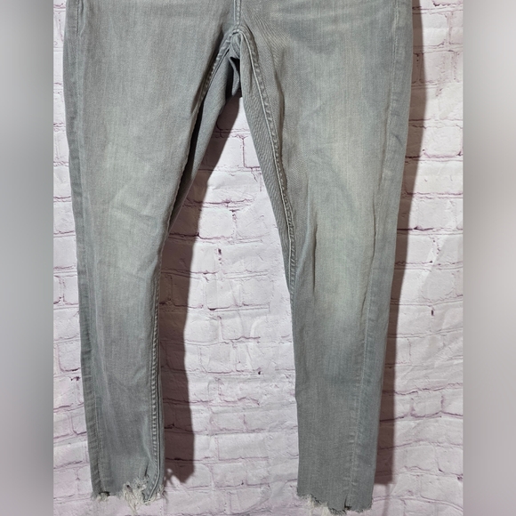 Zara Gray Washed Skinny Women's Jeans Raw Hem Sz 6 - Picture 3 of 6